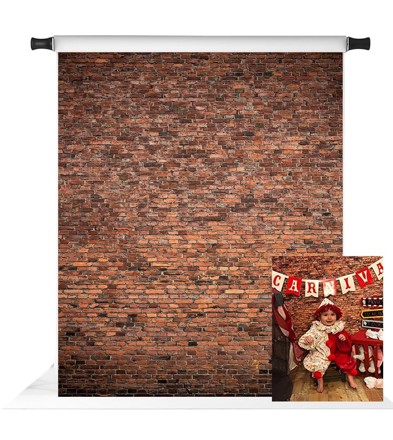Kate 5x7ft Red Brick Wall Backdrop Rustic Brick Photography Backdrops Home Decoration Background Video Photo Studio Props - Image 1